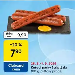 Tesco Kuřecí párky Striptýzky nabídka