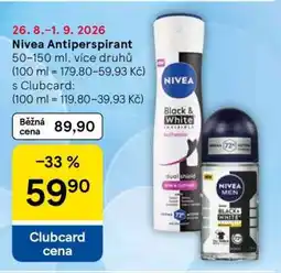 Tesco Nivea Antiperspirant nabídka