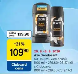 Tesco Axe deodorant nabídka