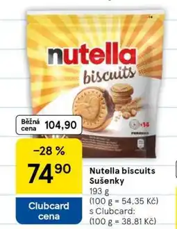 Tesco Nutella Biscuits Sušenky nabídka