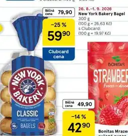 Tesco New York Bakery Bagel nabídka