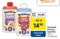 Tesco Hamánek ovocná kapsička nabídka