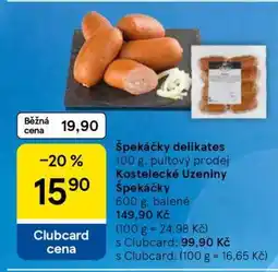 Tesco KOSTELECKÉ UZENINY ŠPEKÁČKY nabídka