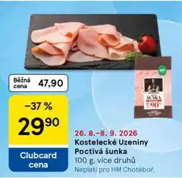Tesco Kostelecké uzeniny Poctivá šunka nabídka