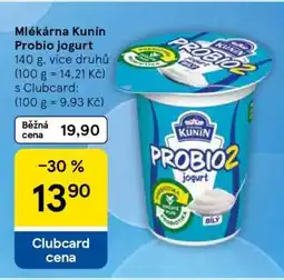 Tesco Mlékárna Kunín Probio jogurt nabídka