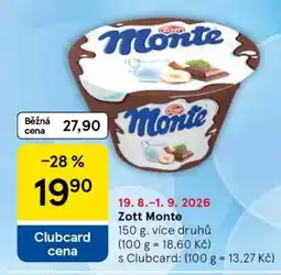 Tesco ZOTT Monte nabídka