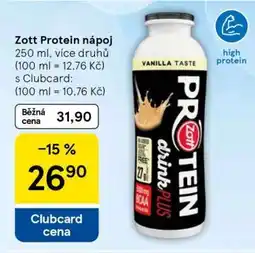 Tesco Zott Protein nápoj nabídka