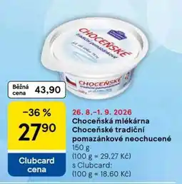 Tesco Choceňská Mlékárna Choceňské Tradiční pomazánkové neochucené nabídka