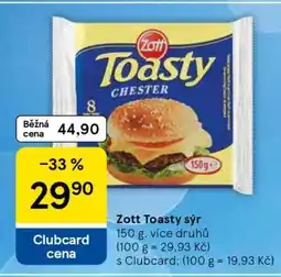 Tesco Zott Toasty sýr nabídka