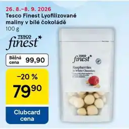 Tesco Tesco Finest Lyofilizované maliny v bílé čokoládě nabídka
