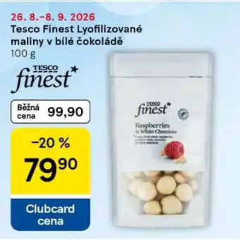 Tesco Tesco Finest Lyofilizované maliny v bílé čokoládě nabídka
