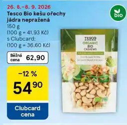 Tesco Tesco Bio Kešu ořechy jádra nepražená nabídka