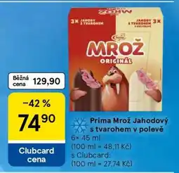 Tesco Prima Mrož Jahodový s tvarohem v polevě nabídka