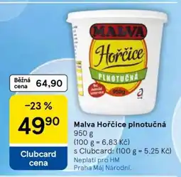 Tesco Malva hořčice plnotučná nabídka