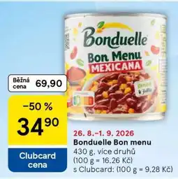Tesco Bonduelle Bon Menu nabídka