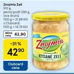 Tesco ZNOJMIA ZELÍ nabídka