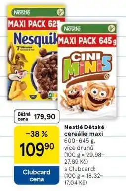 Tesco Nestlé Dětské cereálie Maxi nabídka