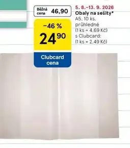 Tesco OBALY NA SEŠITY nabídka