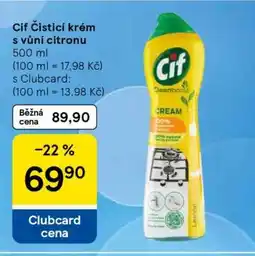 Tesco Cif Čisticí krém s vůní citronu nabídka