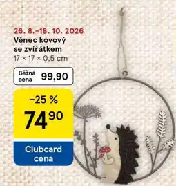 Tesco Věnec kovový se zvířátkem nabídka