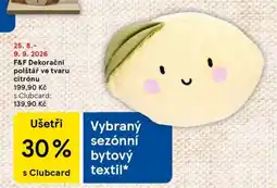 Tesco F&F Dekorační polštář ve tvaru citronu nabídka