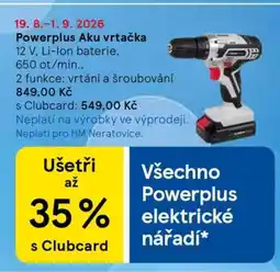 Tesco Powerplus Aku vrtačka nabídka