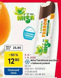 Tesco Míša Tvarohová Zmrzlina v kakaové polevě nabídka