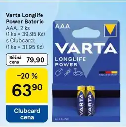 Tesco Varta Longlife Power Baterie nabídka