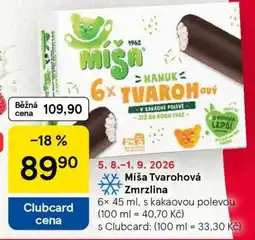 Tesco Míša Tvarohová zmrzlina nabídka