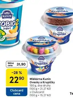 Tesco Mlékárna Kunín Ovesky a Krupičky nabídka