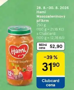 Tesco Hami masozeleninový příkrm nabídka