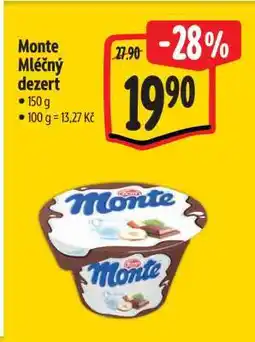 Albert Monte mléčný dezert nabídka