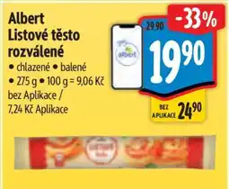 Albert Albert Listové těsto rozválené nabídka
