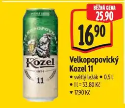 Albert Velkopopovický Kozel 11 nabídka