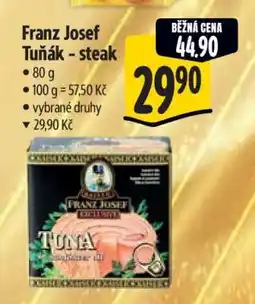 Albert Franz Josef Tuňák steak nabídka