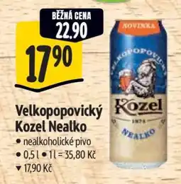 Albert Velkopopovický Kozel nealko nabídka