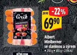 Albert Albert Miniberner se slaninou a sýrem nabídka