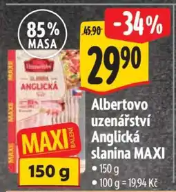 Albert Albertovo uzenářství Anglická slanina MAXI nabídka