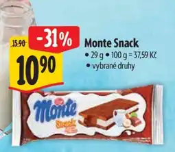 Albert Monte snack nabídka