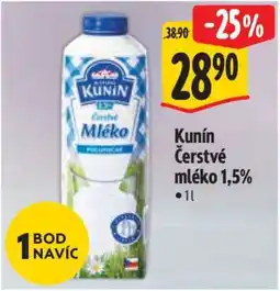 Albert Kunín Čerstvé mléko 1,5% nabídka
