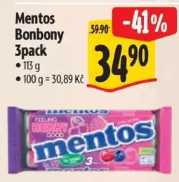 Albert Mentos Bonbony 3pack nabídka