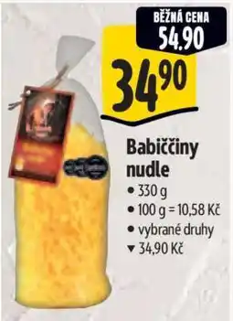 Albert Babiččiny nudle nabídka