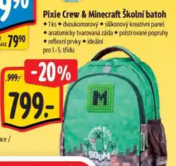 Albert Pixie Crew & Minecraft Školní batoh nabídka