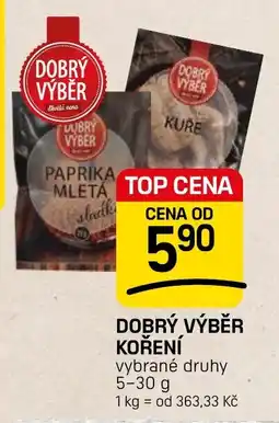 Flop Dobrý výběr koření nabídka