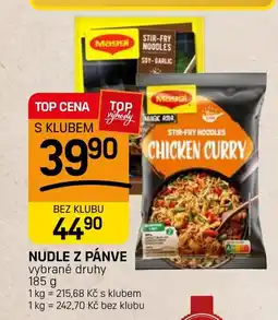 Flop Nudle z pánve nabídka