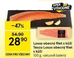Tesco Losos obecný filet s kůží nabídka