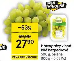 Tesco Hrozny révy vinné bílé bezpeckové, 500 g, balené nabídka
