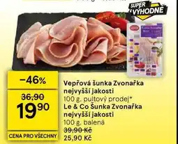 Tesco Vepřová šunka Zvonařka nejvyšší jakosti nabídka