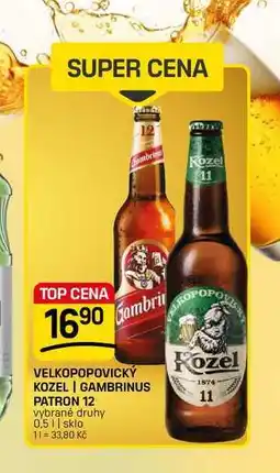 Flop VELKOPOPOVICKÝ KOZEL | GAMBRINUS PATRON 12 vybrané druhy nabídka