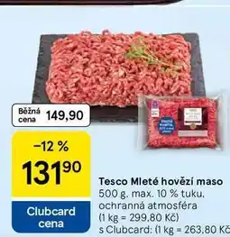 Tesco Tesco mleté hovězí maso, 500 g. max. 10% tuku nabídka